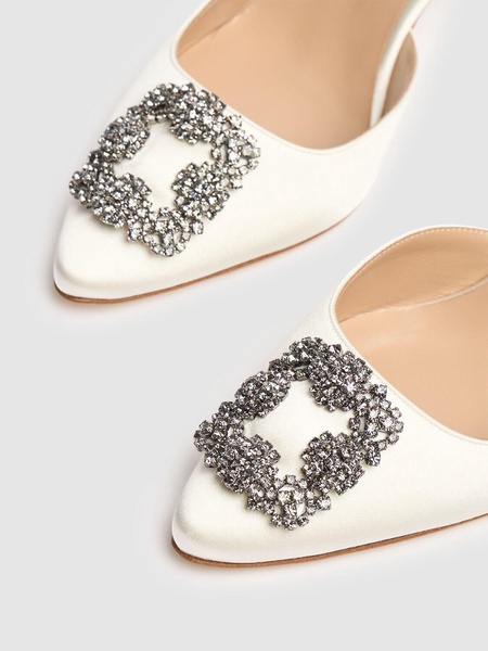 70mm Hangisi satin slingback pumps