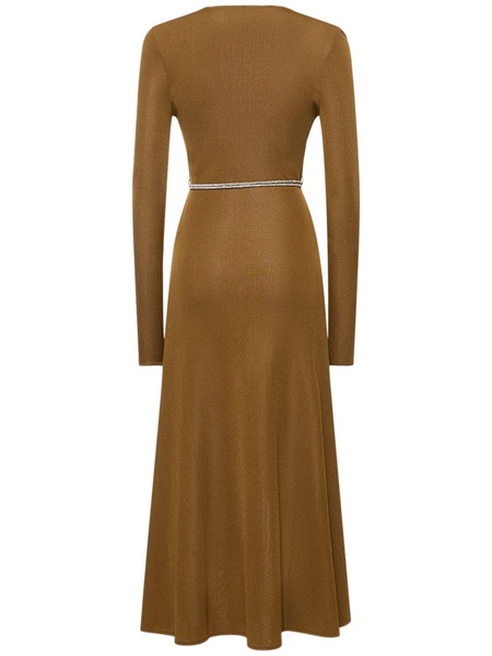 Viscose knit dress w/ embellished belt