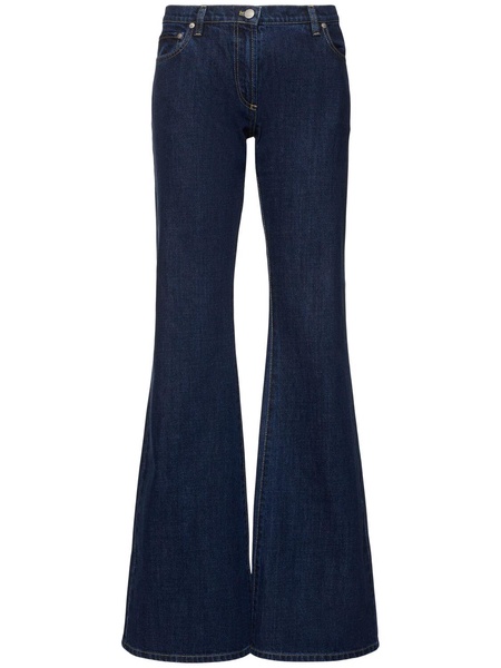 Cotton denim flared jeans