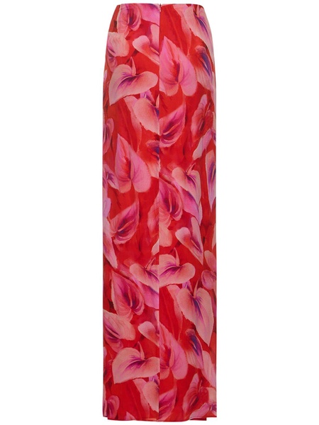 Phoebe printed viscose midi wrap skirt