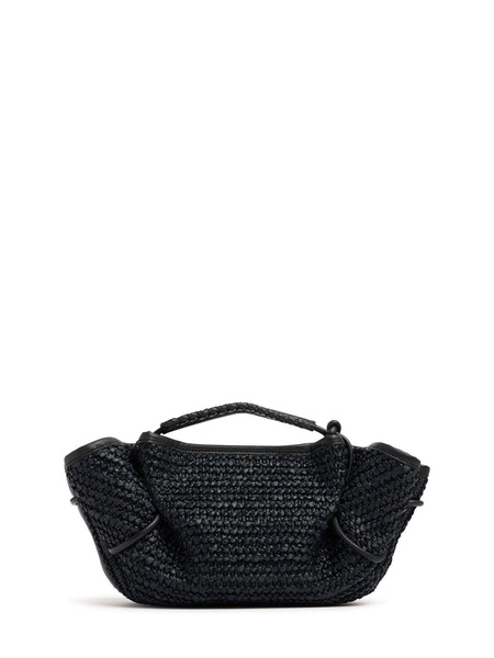 Mini Arta raffia top handle bag