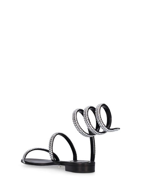 10mm Satin & crystal flat sandals