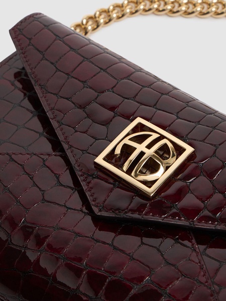 Small Elly embossed leather clutch
