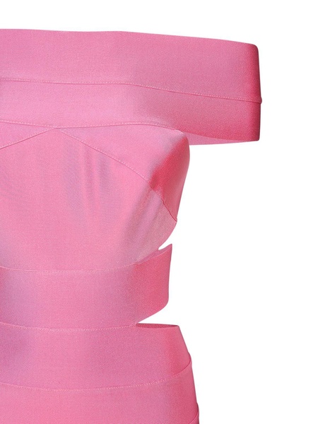 Bonded stretch viscose mini dress