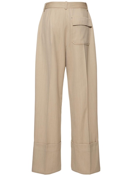Wide leg turn-up pants