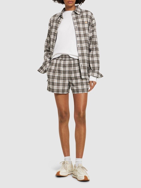 Cotton twill checked shorts