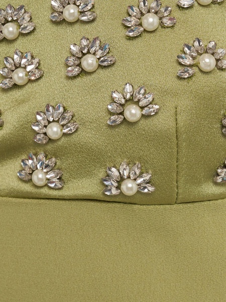 Embellished satin envers dress