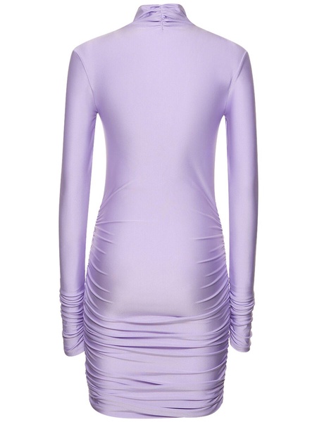 Oleandra shiny Lycra mini dress