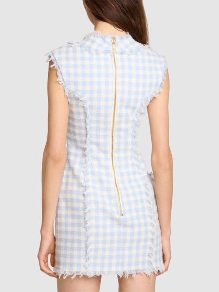 Gingham tweed mini dress