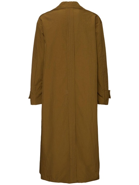 Nylon twill long trench coat