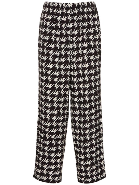Aiden houndstooth viscose straight pants