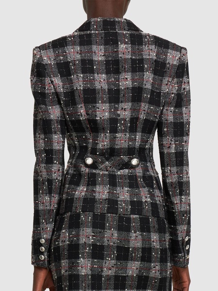 Checked lurex bouclé jacket