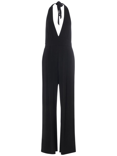 Nice viscose crepe halter neck jumpsuit