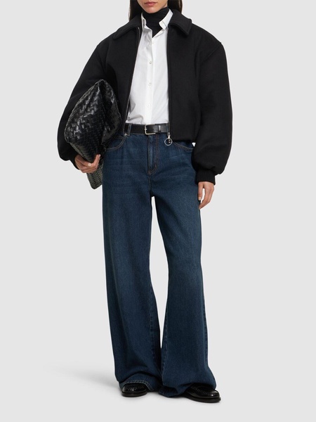 Owella wool blend felt bomber jacket