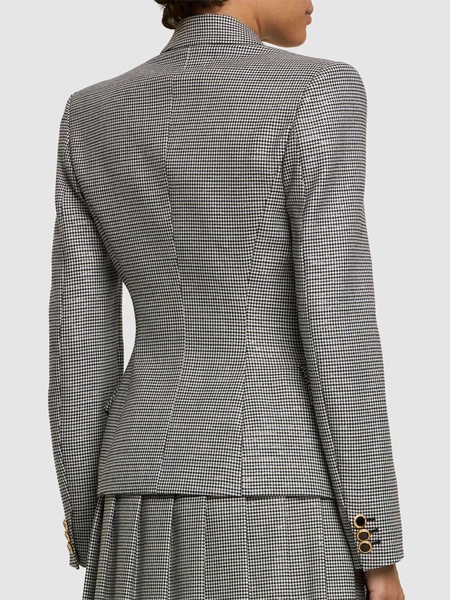 Houndstooth wool & lurex blazer