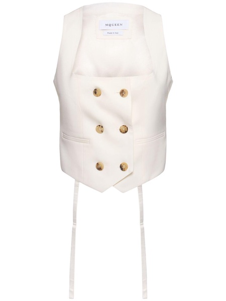 Wool gabardine vest
