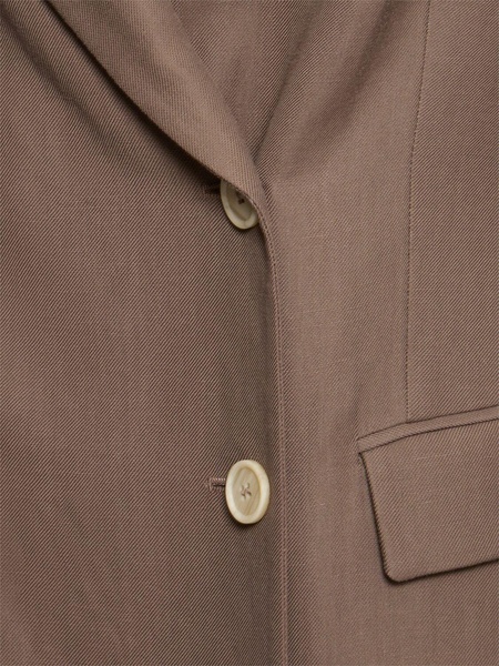 Fluid twill double breast blazer