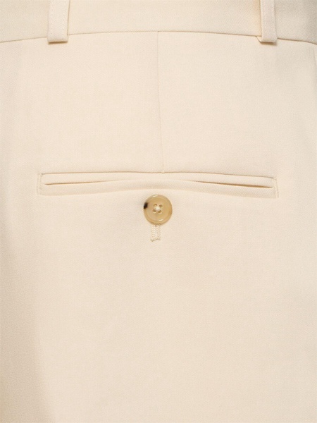 Pleated viscose & poly straight pants
