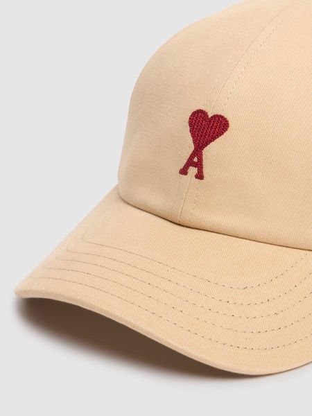 Red cotton gabardine cap