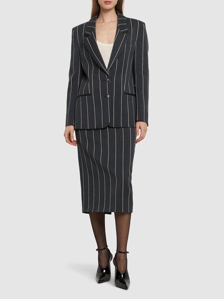 Pinstripe light wool tailored jacket