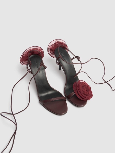 90mm Flower leather sandals