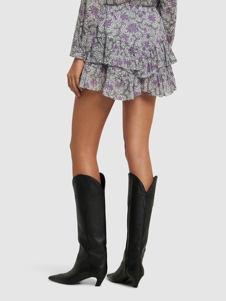 Jocadia printed cotton voile mini skirt