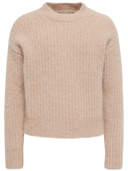 Ribbed mohair blend crewneck sweater