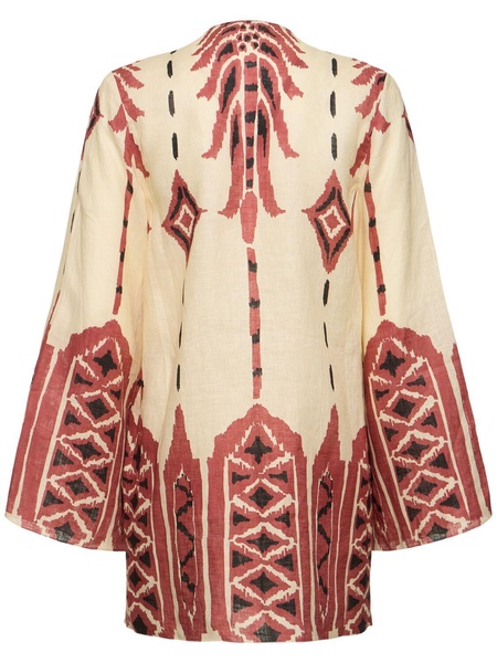 Desert Scout printed linen mini dress