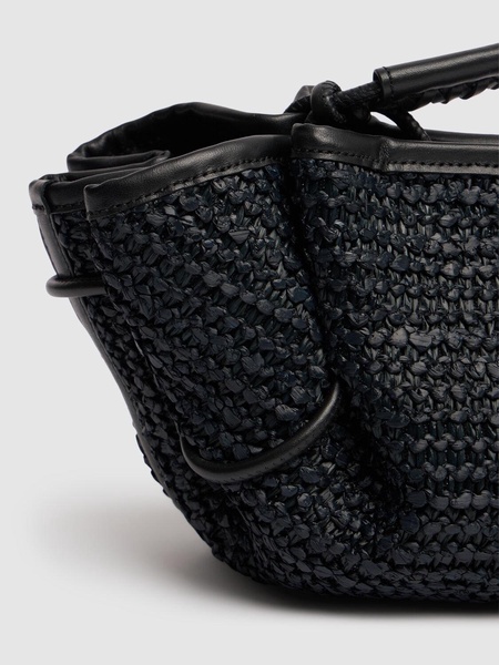 Mini Arta raffia top handle bag