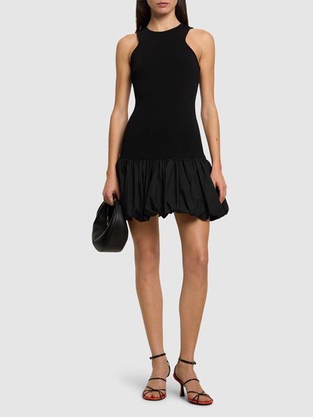 Bubble rib knit viscose blend mini dress