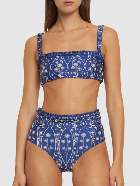 Nopal printed high waist bikini bottoms