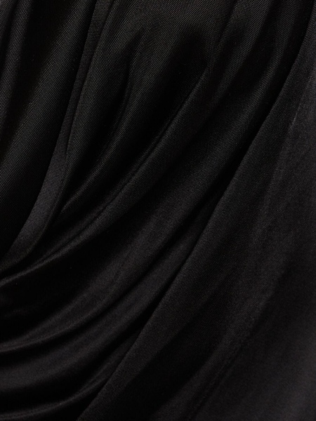Draped viscose satin sleeveless top