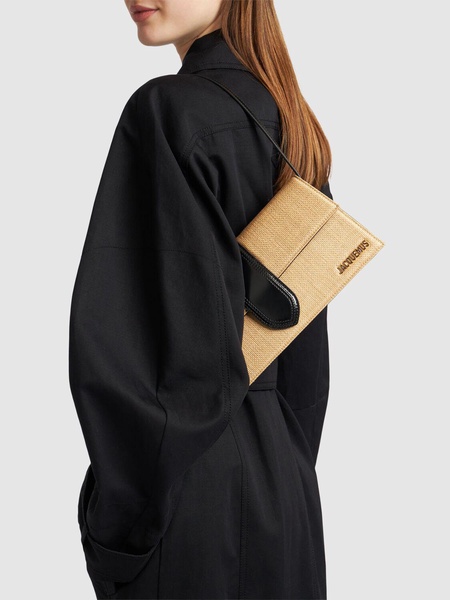 Le Bambino Long raffia effect bag