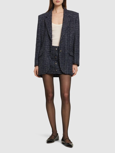 Oversized sequined tweed jacket