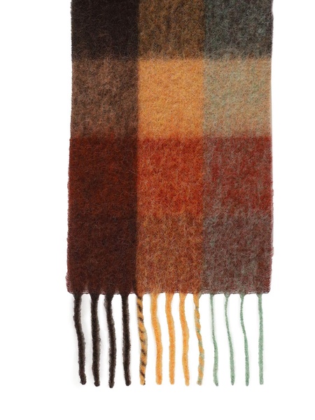 Vally checked wool-blend scarf