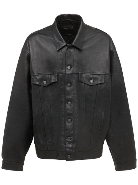 Denim-style leather jacket