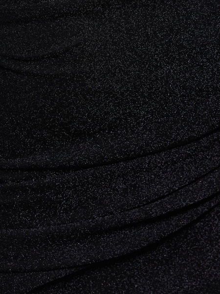 Draped lurex jersey long dress