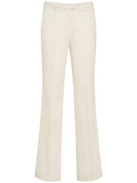 Mid rise crepe straight pants