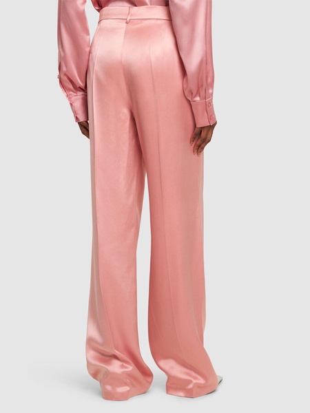 Silk satin straight pants