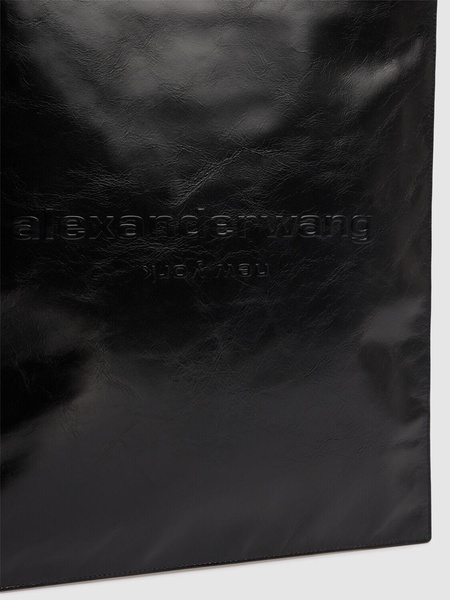 Large Pinch crackled patent leather tote