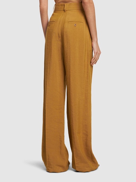 Viscose blend high waist flared pants
