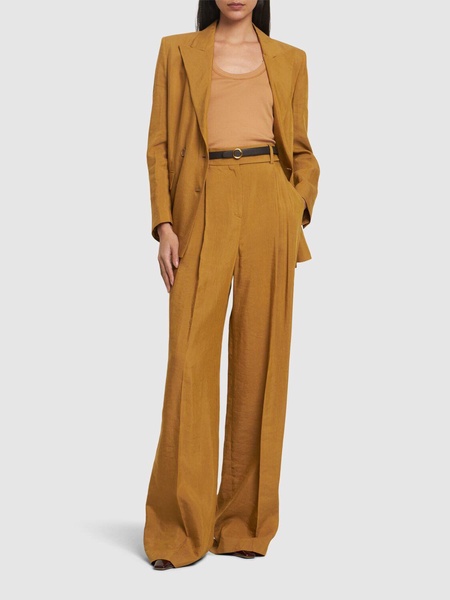 Viscose blend high waist flared pants