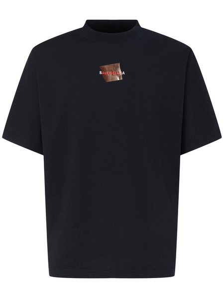 Taped logo cotton t-shirt