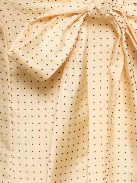 Polka dot print silk twill mini dress