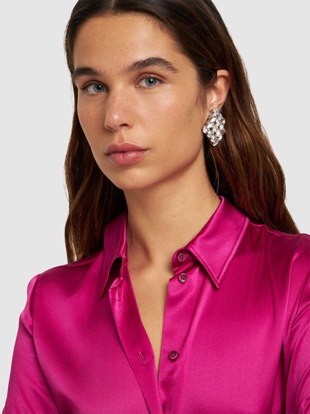Square crystal stud earrings