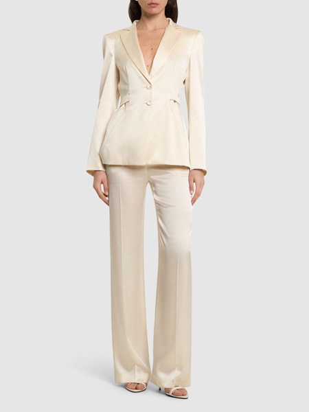 Tailored satin single breast jacket