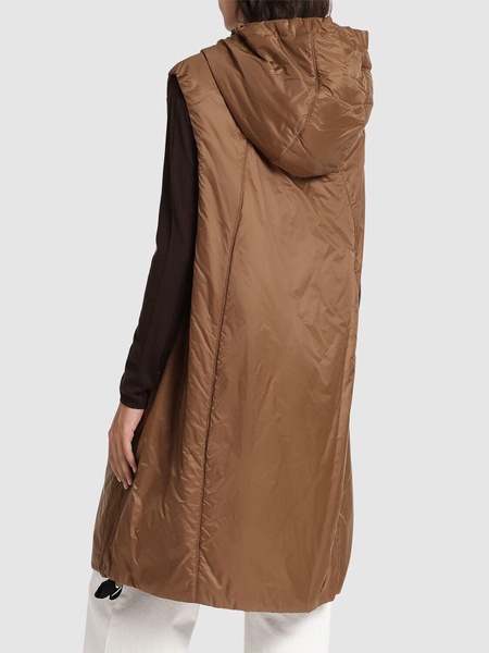 Greengi hooded midi puffer vest
