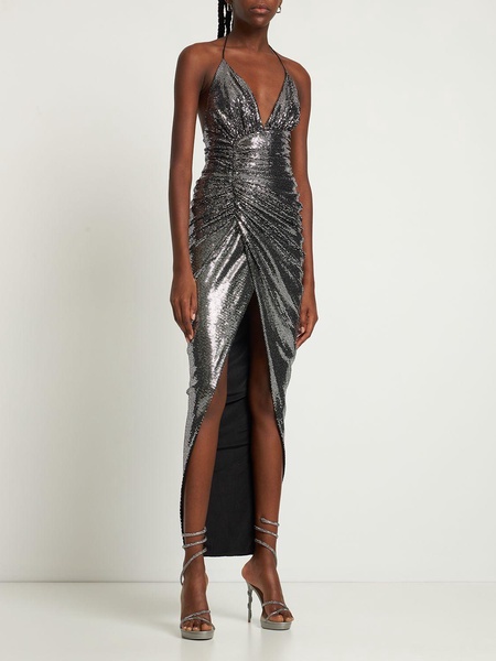 Embellished stretch jersey midi dress