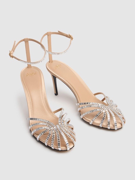 80mm Penelope satin & crystal sandals
