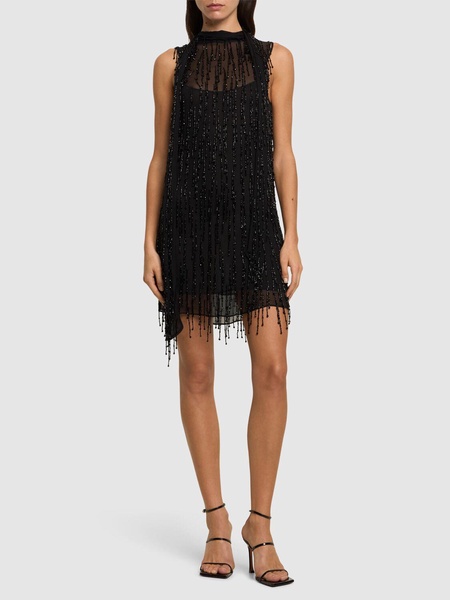 Beaded georgette midi dress